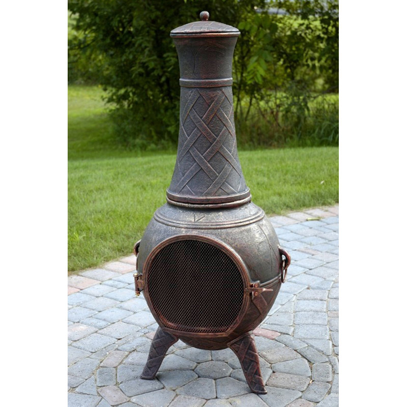 World Menagerie Telemanus Aluminum Wood Burning Outdoor Chiminea